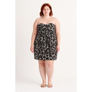 BCBGMaxAzria Max & Cleo Strapless Abstract Print Cocktail Dress Size 12 NWT